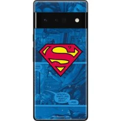 DC Comics Superman Logo Background Pattern Google Pixel 6 Pro Skin