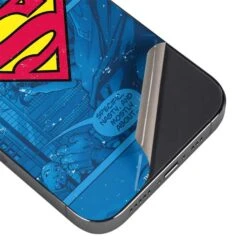 DC Comics Superman Logo Background Pattern IPhone 15 Pro Max Skin -Skinit Store superman logo iphone 15 pro max skin 1694187076 SKNSUPMNX06IP15PM PR 03