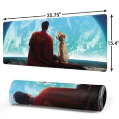 Superman 2025 Superman & Krypto Watch The Earth Gaming Mouse Pad -Skinit Store superman the movie 2025 superman and krypto extra large gaming mouse pad 1750101075 MSPSUPGEN06GAMGXL PR 02