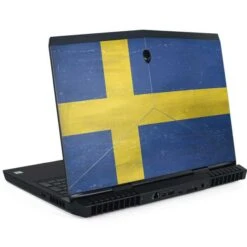 Sweden Flag Distressed Dell Alienware Skin