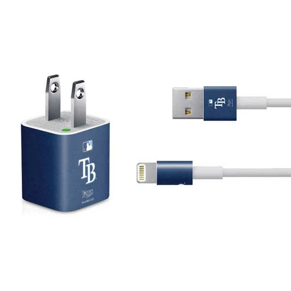 MLB Tampa Bay Rays - Solid Distressed IPhone Charger (5W USB) Skin 3 MLB Tampa Bay Rays - Solid Distressed IPhone Charger (5W USB) Skin