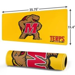 University Of Maryland Terps Yellow Gaming Mouse Pad -Skinit Store terrapins logo extra large gaming mouse pad 1711038227 MSPMDTRPN04GAMGXL PR 02