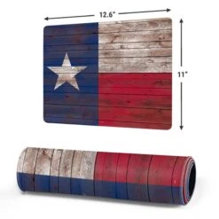 Texas Flag Dark Wood Gaming Mouse Pad