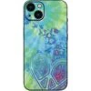 Liquid Blue Tie Dye Peace Heart IPhone 15 Skin -Skinit Store tie dye peace heart iphone 15 skin 1694705120 SKNLQDBJR02IPHN15 PR 01