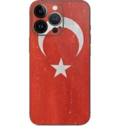 Turkish Flag Distressed IPhone 15 Pro Skin
