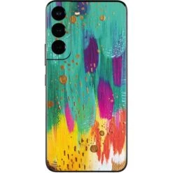 Etta Vee Turquoise Brush Stroke Galaxy S22 Skin