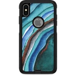 Turquoise Watercolor Geode Otterbox Commuter IPhone Skin