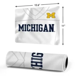 University Of Michigan White Jersey Gaming Mouse Pad
