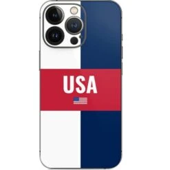 USA Flag Color Block IPhone 15 Pro Skin