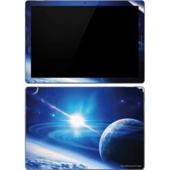 View Of A Planet As It Looms In Close Orbit And With Rings Google Pixel Slate Skin