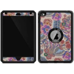 Warm Taupe Floral Otterbox Defender IPad Skin