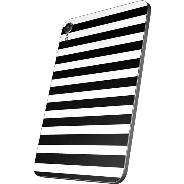 White And Black Stripes Apple IPad Mini Skin 4 White And Black Stripes Apple IPad Mini Skin - Image 2