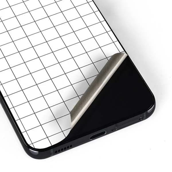 White Grid Galaxy S22 Skin 6 White Grid Galaxy S22 Skin - Image 4