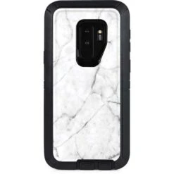 White Marble Otterbox Defender Galaxy Skin