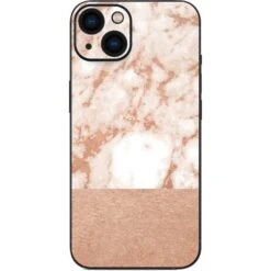 White Rose Gold Marble IPhone 15 Skin