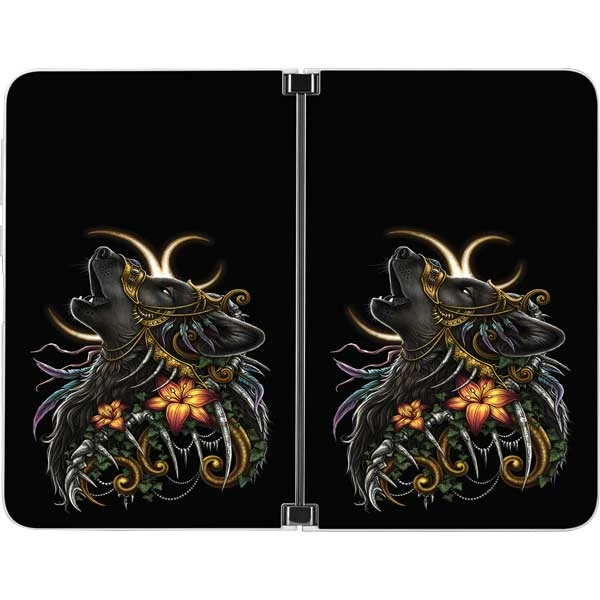 Wolf Howling By Sarah Richter Surface Duo Skin 4 Wolf Howling By Sarah Richter Surface Duo Skin - Image 2