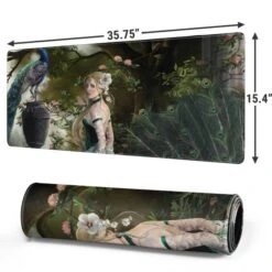 Woman With Peacocks By Nene Thomas Gaming Mouse Pad -Skinit Store woman with peacocks by nene thomas extra large gaming mouse pad 1694114806 MSPNENTHO01GAMGXL PR 02