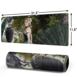 Woman With Peacocks By Nene Thomas Gaming Mouse Pad -Skinit Store woman with peacocks by nene thomas large gaming mouse pad 1694114806 MSPNENTHO01GAMGLG PR 02