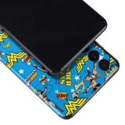 DC Comics Wonder Woman Action Pose Pattern Galaxy S21 5G Skin -Skinit Store wonder woman blast galaxy s21 5g skin 1613625656 SKNWONWOM10GLXY21 PR 03