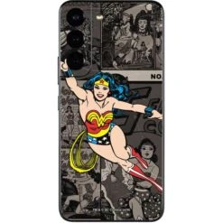 DC Comics Wonder Woman Vintage Pose Pattern Galaxy S22 Skin