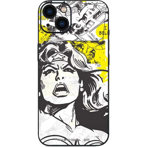 DC Comics Wonder Woman Vintage Comic Art IPhone 15 Skin 3 DC Comics Wonder Woman Vintage Comic Art IPhone 15 Skin
