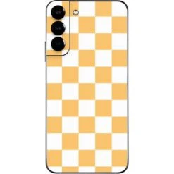 Yellow And White Checkerboard Galaxy S22 Plus Skin