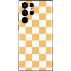Yellow And White Checkerboard Galaxy S22 Ultra Skin