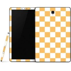 Yellow And White Checkerboard Samsung Galaxy Tab Skin