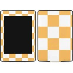 Yellow And White Checkerboard Amazon Kindle Skin
