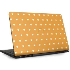 Yellow And White Hearts Dell Inspiron Skin